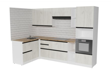 Кухонный гарнитур Амели мега прайм, 150х270 см 